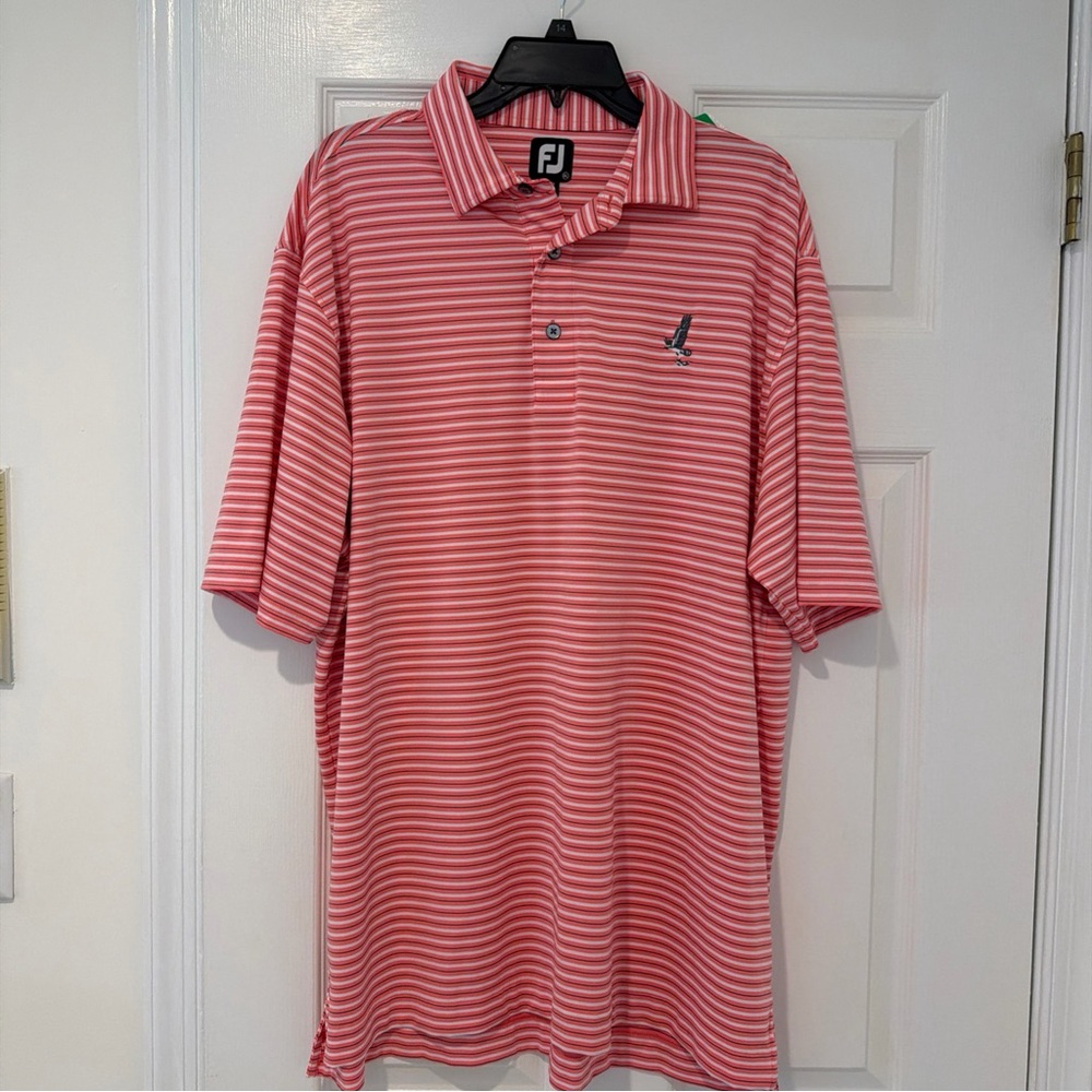 FootJoy Men's Pink Striped Polo Shirt